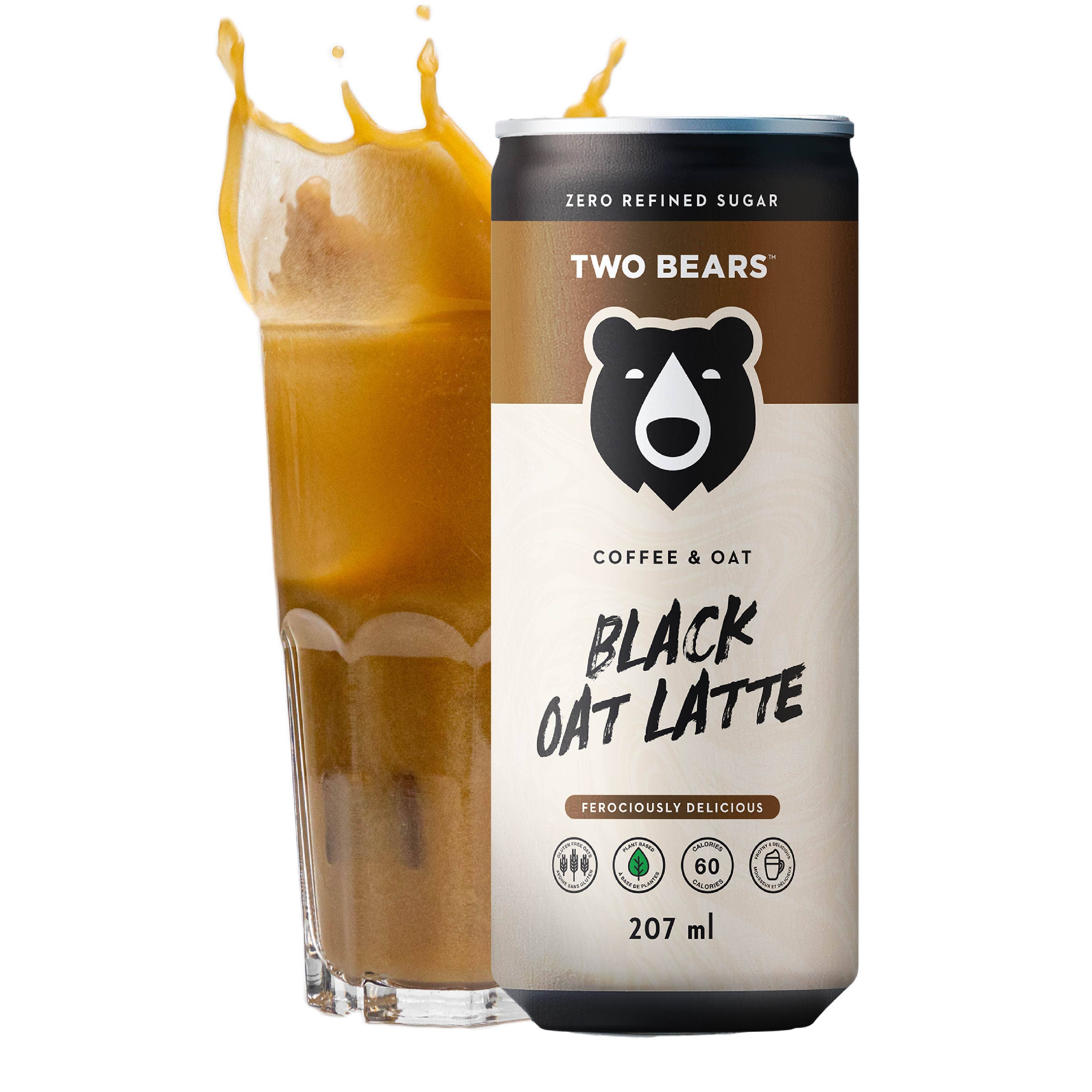 Two Bears - Wholesale Iced Coffee/Cold Brew - Frothed Black Oat Latte (207 ml)3