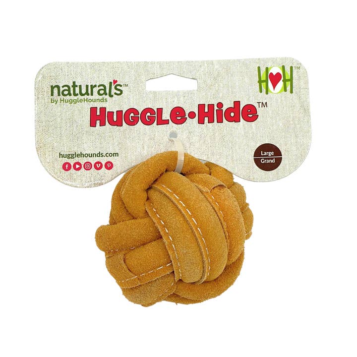 HuggleGroup - Wholesale Pet Rope Toy - Dog - Huggle-Hide® Natural Leather Ball Dog Toy3