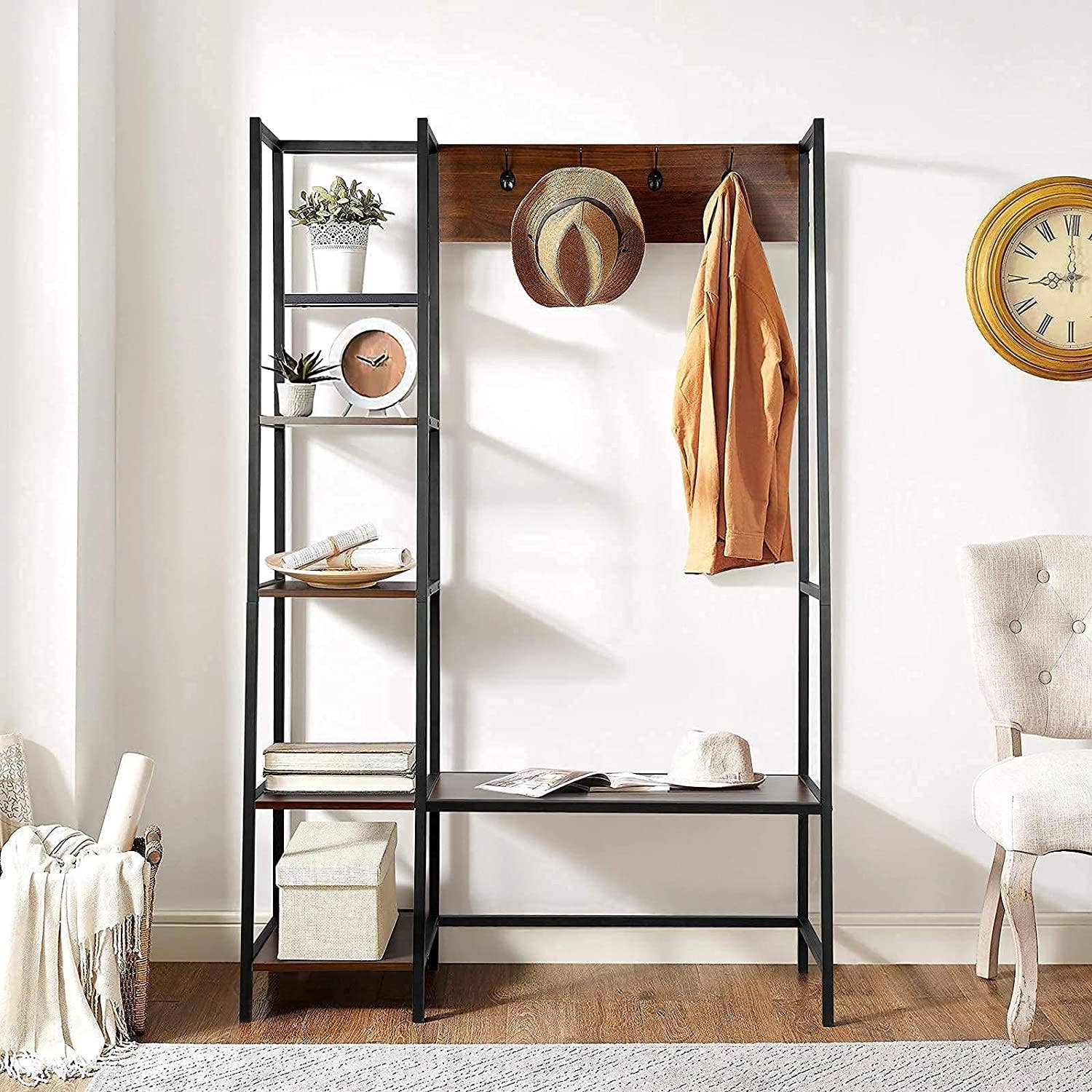 Above Edge - Wholesale Coat Rack - Coat Rack Shoe Bench, Entryway Hall Tree with 4 Tier Shelves6