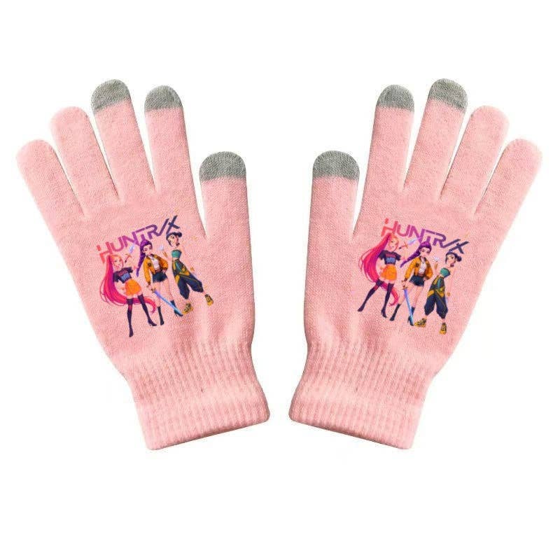 Little Trendy - Wholesale Gloves - Women's - KDH K-pop inspired Printed Knitted Touch Screen Gloves7