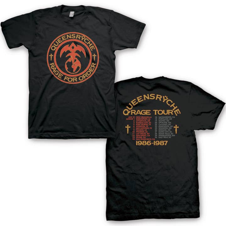 Manic Merch - Wholesale T-Shirt (Graphic) - Unisex - Queensryche - Rage For Order Tour- Graphic Tee