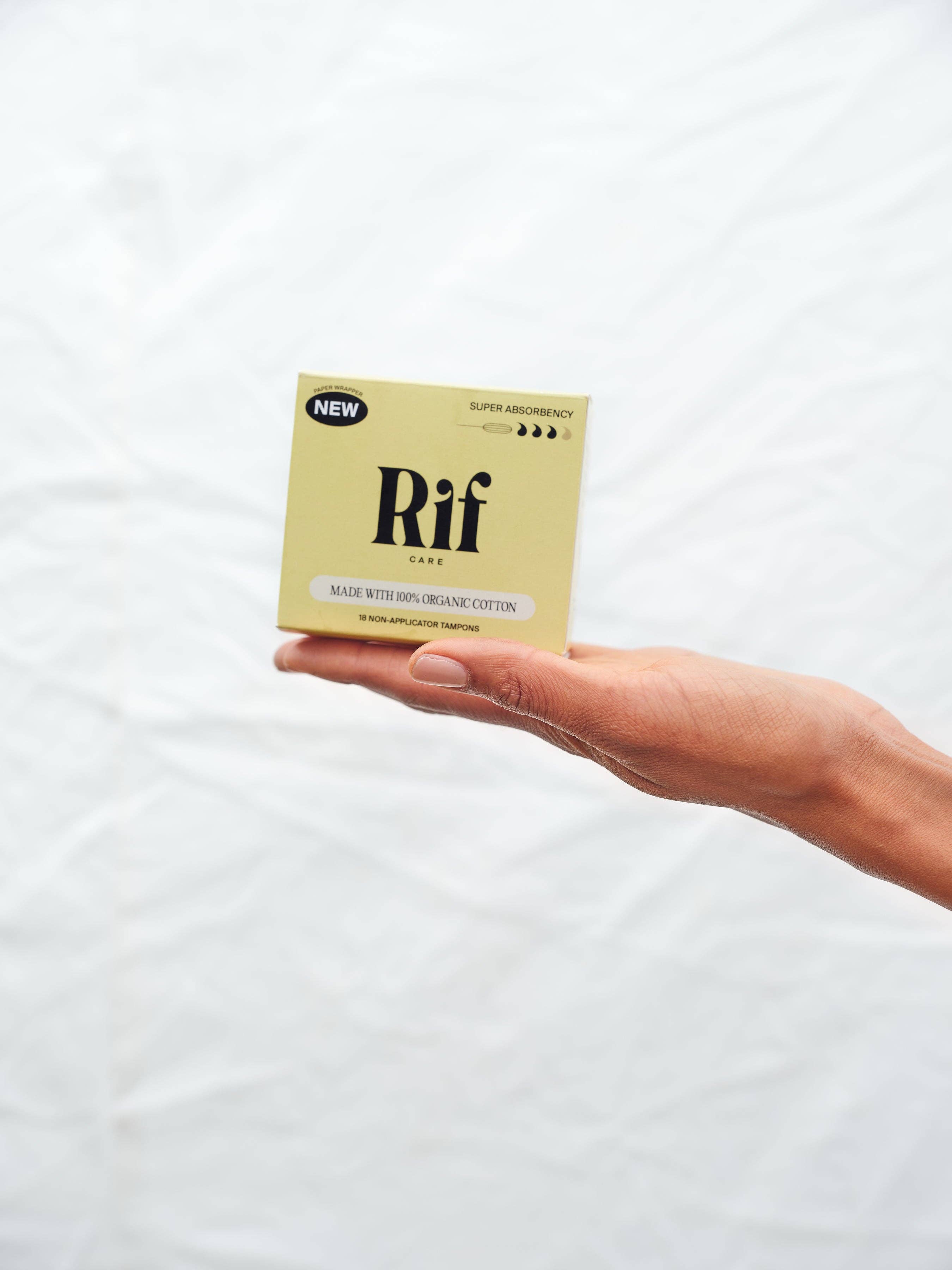 Rif Care - Wholesale Tampon - Super Absorbency Organic Non-Applicator Tampons (18 ct)2