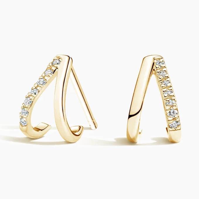 Regalo perfecto para ella, pendientes doradas clásicas, regalos de compromiso para venta al por mayor de OISHI DIAMONDS