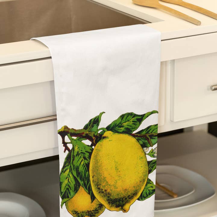 Acme. Baby Co. LLC - Vente Torchons - Torchon de cuisine rétro biologique Fresh Lemons5