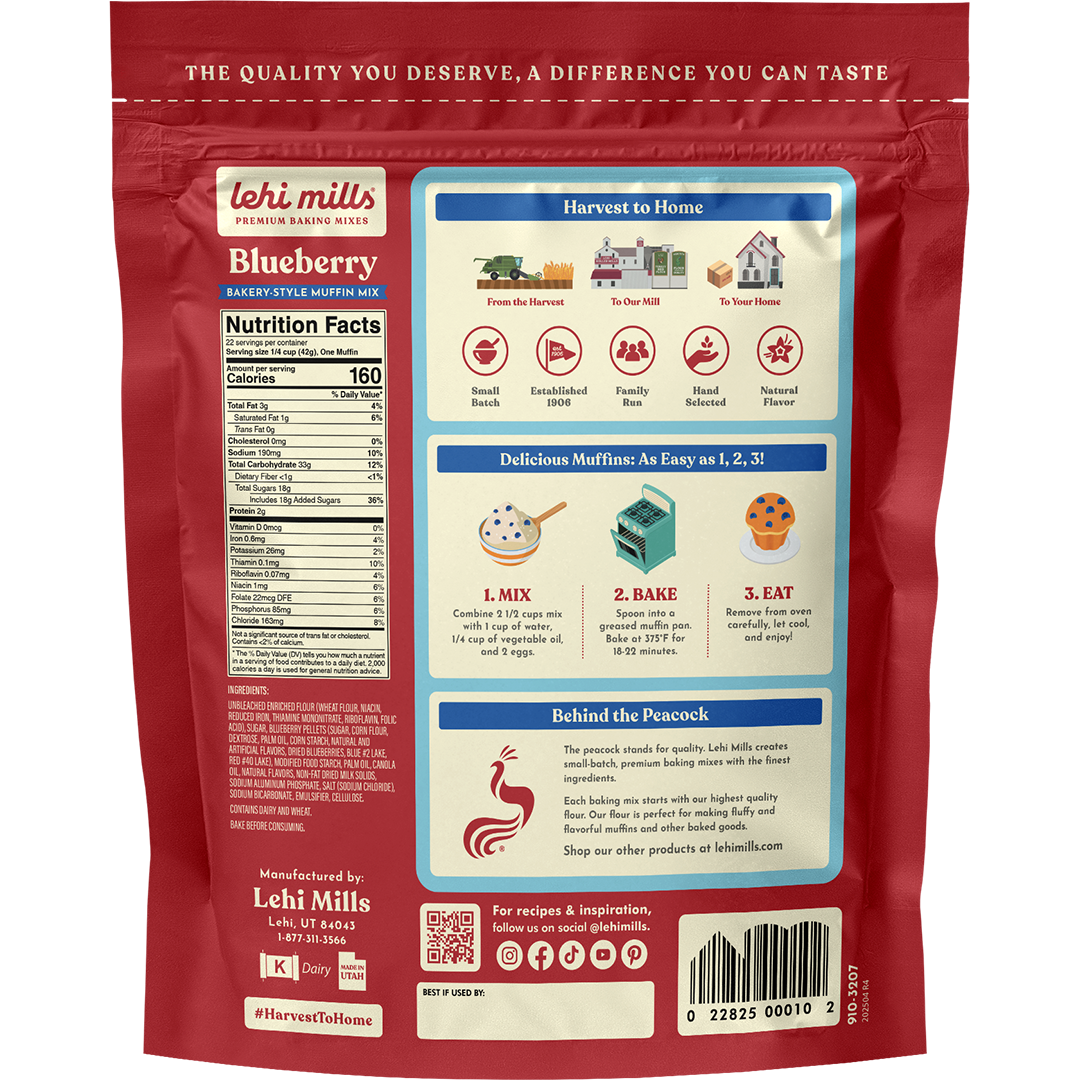 Lehi Mills - Wholesale Muffin Mix - Blueberry Muffin Mix4