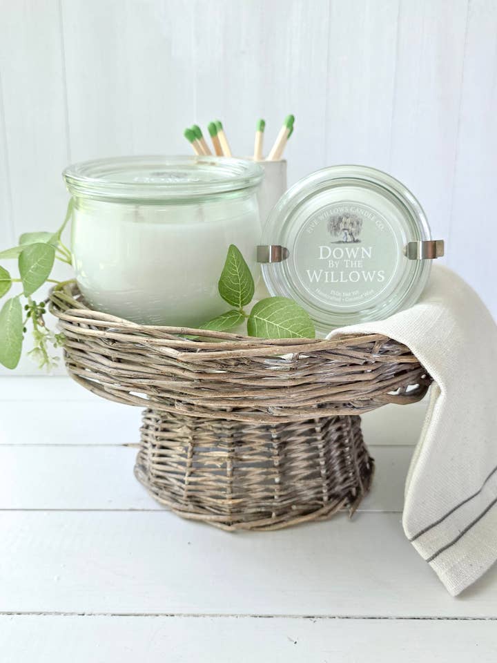 Down by the Willows 9 oz. European Preserve Jar Candle for wholesale by Five Willows Candle Co.