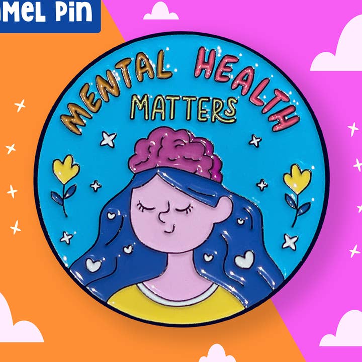 Neha Lee Designs - Wholesale Lapel Pin/Button - Mental health matters enamel pin0