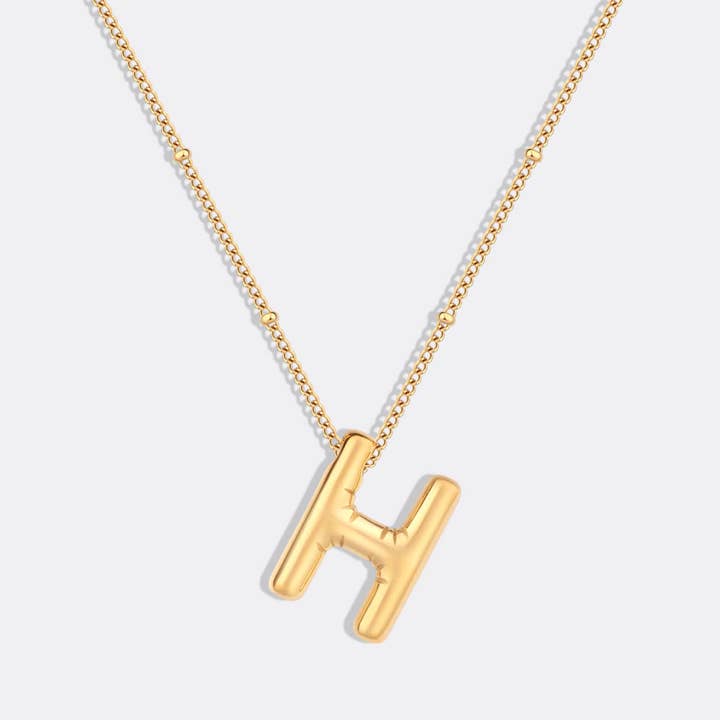 Mint & Lily - Wholesale Pendant/Charm Necklace - Balloon Initial Necklace with Satellite Chain7