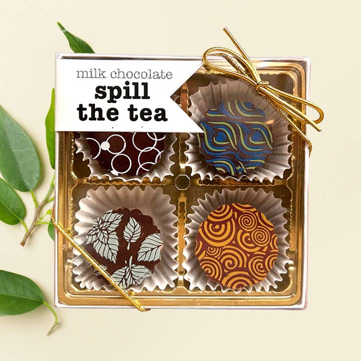 The Xocolate Bar - Wholesale Chocolate Box - Spill the Tea - Milk & Dark chocolate tea-infused bonbons
