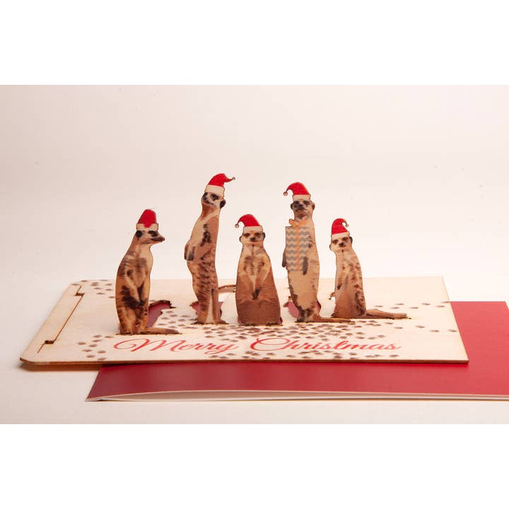Formes Berlin GbR - Wholesale Christmas Card - Meerkat with Christmas Hat - Pop-Up Design for Slotting1