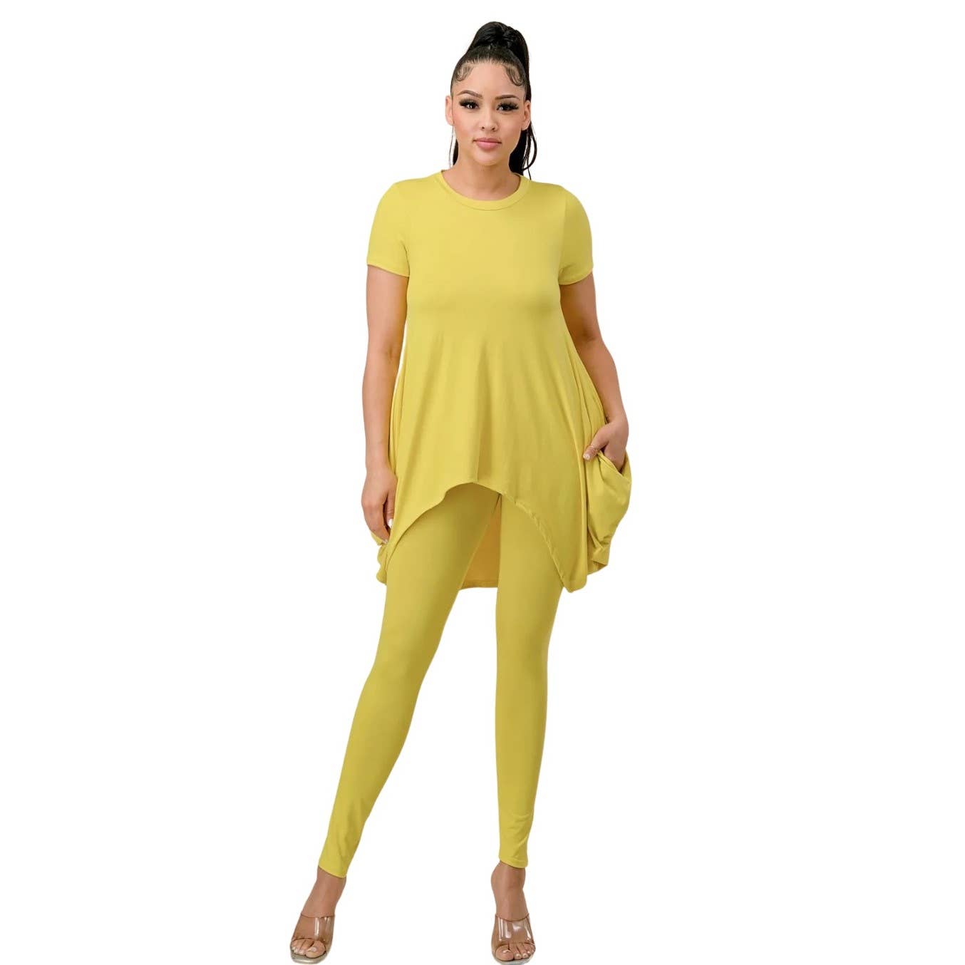 To Star - Wholesale Lounge Set - Women's - 2PC Oversized Tee and Long Leggings Set w Pockets 7