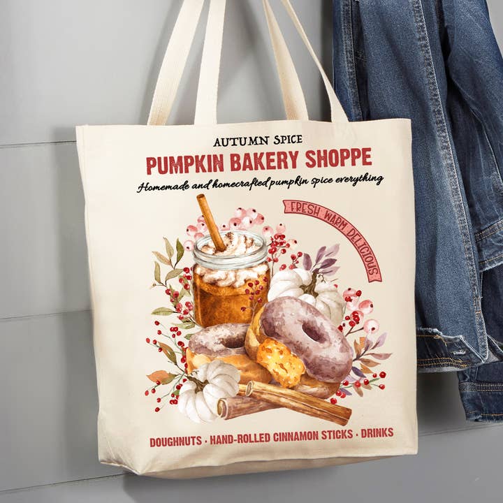 Fall Autumn Pumpkin Bakery Shoppe bolsa de lona 12 oz para venta al por mayor de Avery Lane Gifts