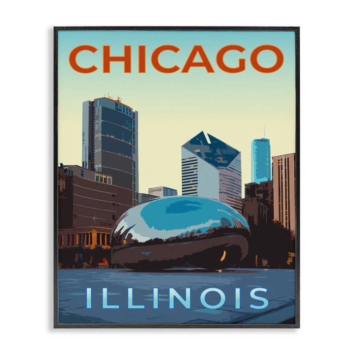 Chicago Bean Landmark - Framed Wall Art for wholesale by Stupell Industries