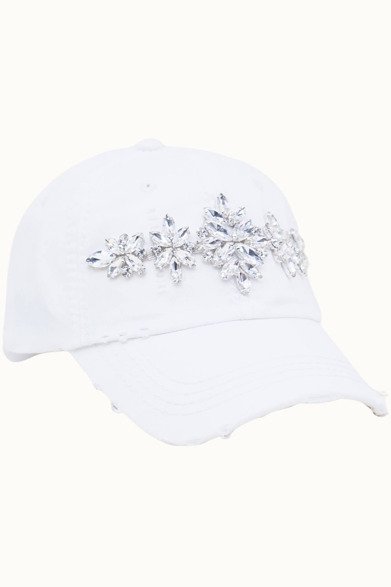Olive & Pique - Wholesale Baseball Cap - Women's - Bejeweled Bling Glitz Distressed Cap, Adjustable7