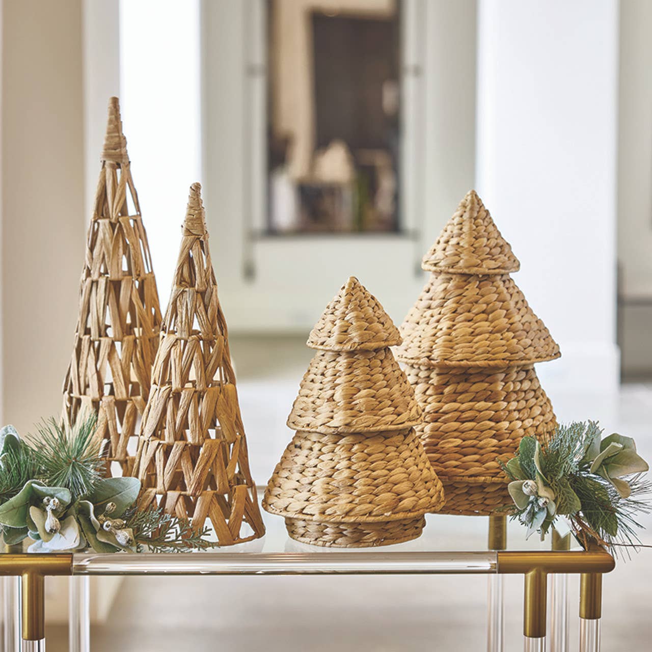 Santa Barbara Design Studio by Creative Brands - Wholesale Christmas Decoration - Open Weave Hyacinth Cone Tree - 16.5" H1