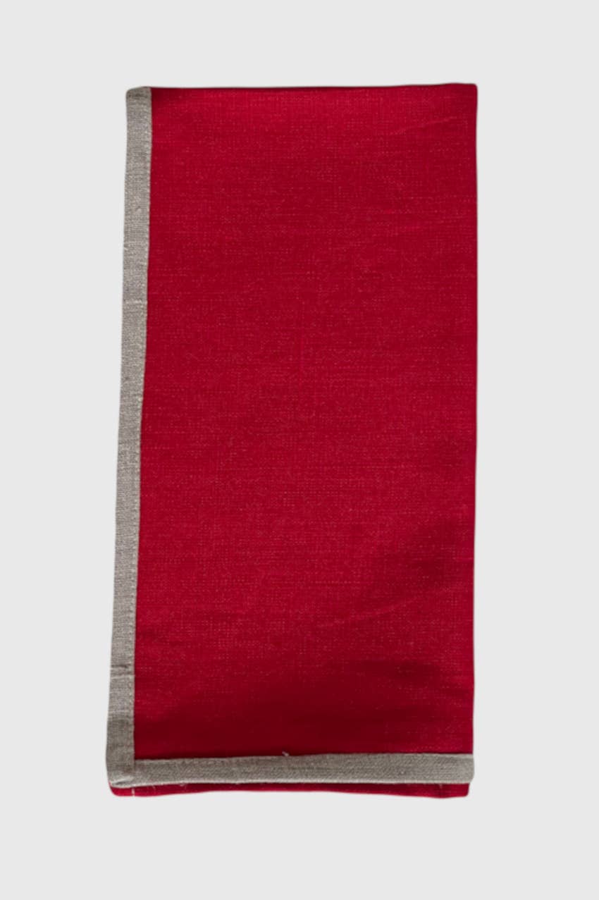 Linen Way Inc. - Wholesale Dinner & Cloth Napkin - Laurel Linen Napkin with Natural Border - Available 8 Colors6