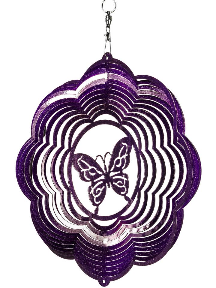 Éolienne à spirale en métal BUTTERFLY PURPLE pour la vente par SWEN Products