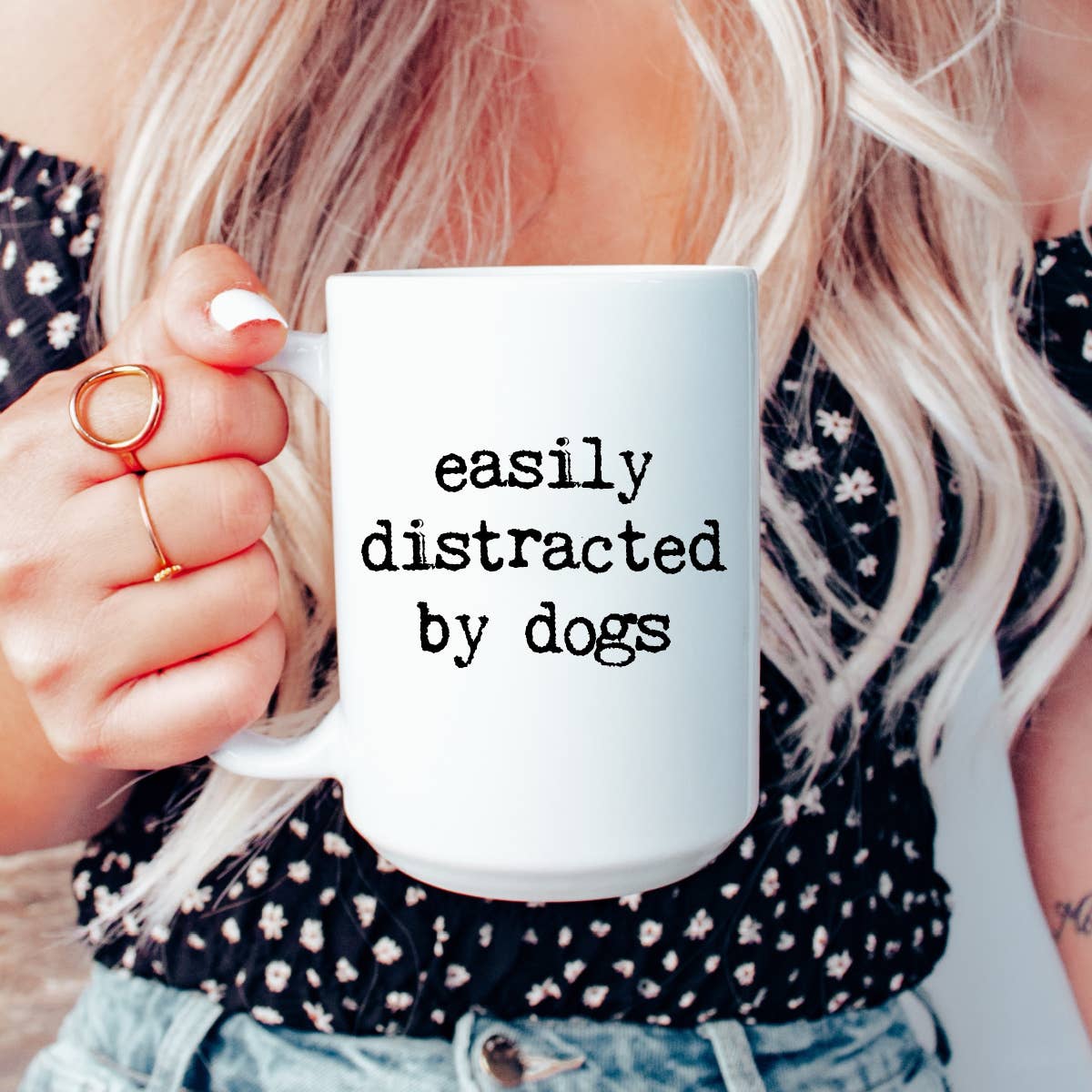 Mug and Mini - Wholesale Coffee Mug - 15oz Easily distracted by dogs ceramic coffee mug, dog mug