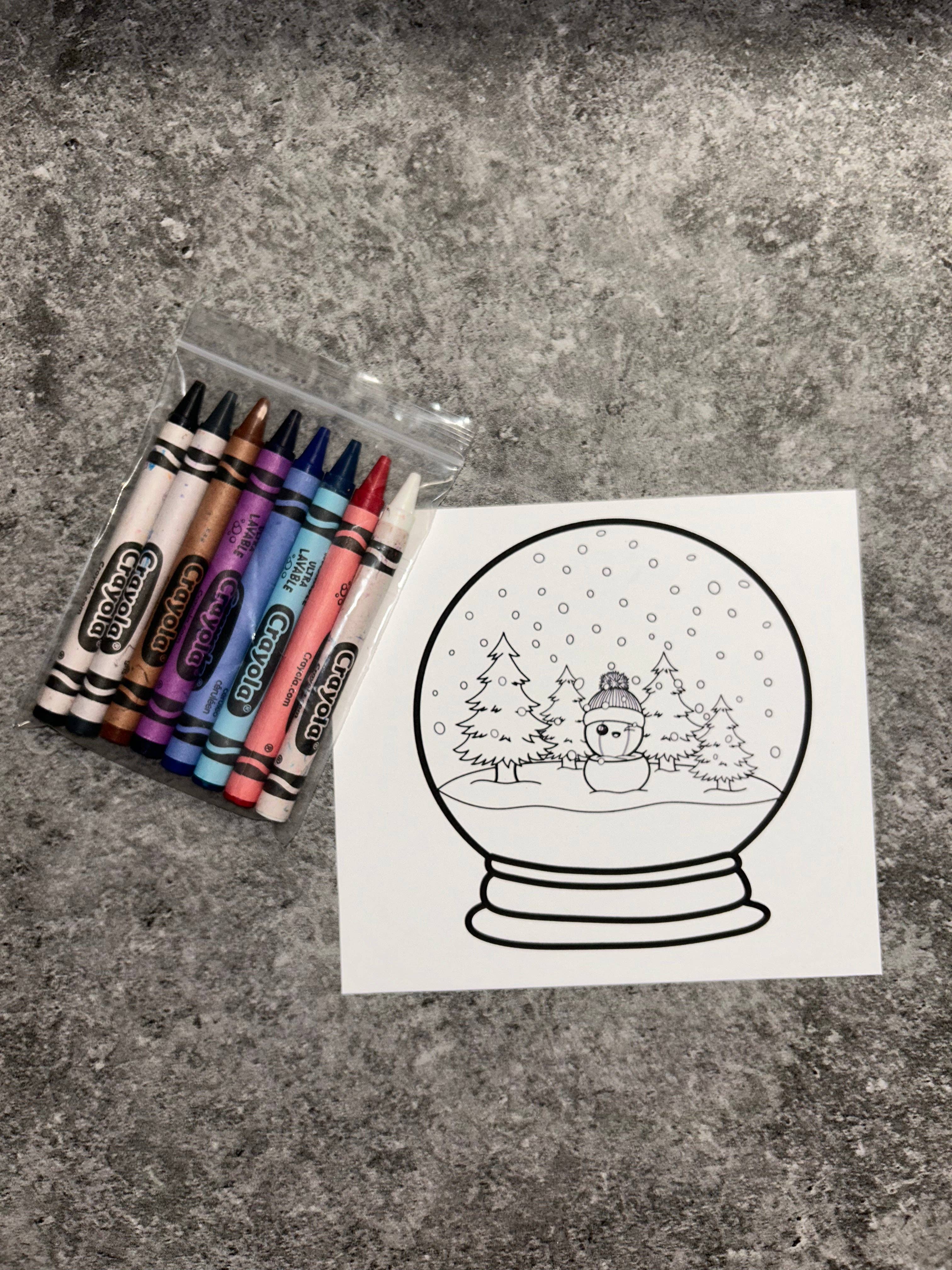 Succulent Boutique - Wholesale Crayons - Kids & Baby - Ruby’s Snow Globe Coloring Card With Crayons3