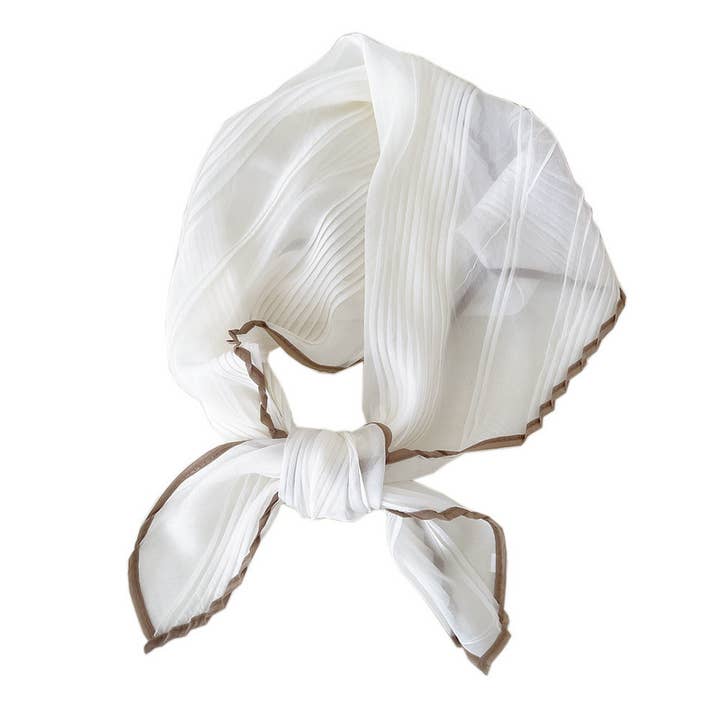 ACCITY - Wholesale Scarf - Women's - 60cm Pleated Sheer Square Scarf for Women_CWASC084910