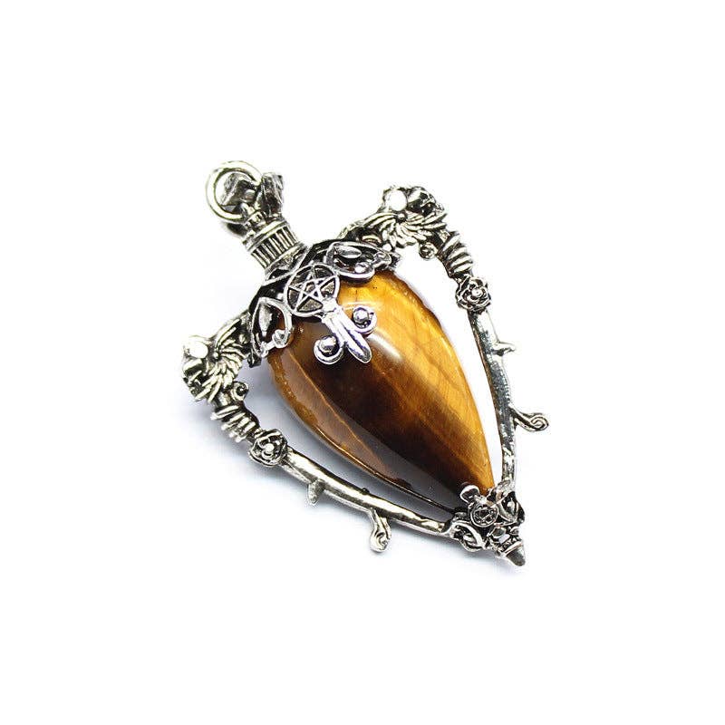 Mio Queena - Wholesale Spiritual Stone/Crystal - Vintage Stone & Crystal Bottle Charm Pendant - CS1
