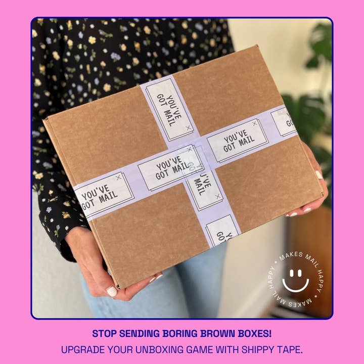 Shippy Tape - Wholesale Tape - You've Got Mail Shipping Tape - Purple/White1