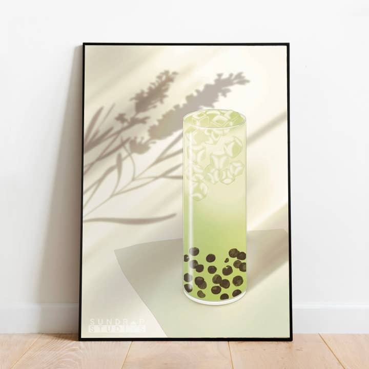 Crafti Matcha Boba Plakat for engroshandel hos Sundrop Studios