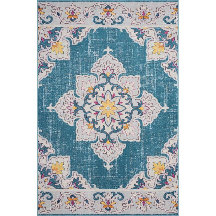 Anica Multicolored Eclectic Floral Indoor/ Outdoor Area Rug for wholesale by LR Home