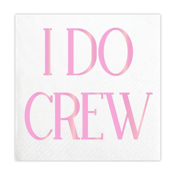 Slant Collections by Creative Brands - Wholesale Disposable Napkin - Beverage Napkins - I Do Crew - Pink