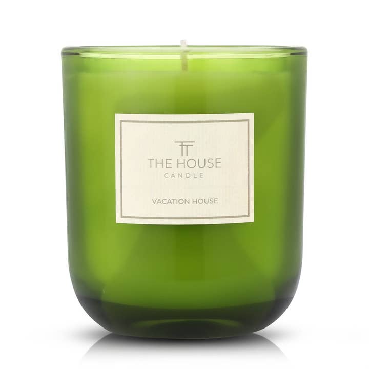 Hand-poured Organic Coconut Wax VACATION HOUSE Candle for wholesale by Pure Luxe Collection