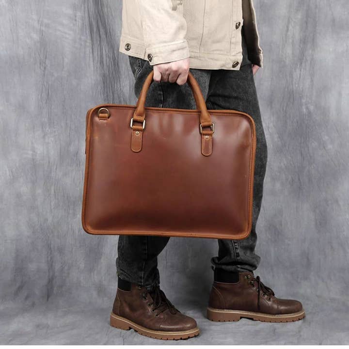 Steel Horse Leather – Großhandel Aktentasche – Unisex – Die Hemming Laptoptasche aus Leder | Aktentasche aus Vintage-Leder