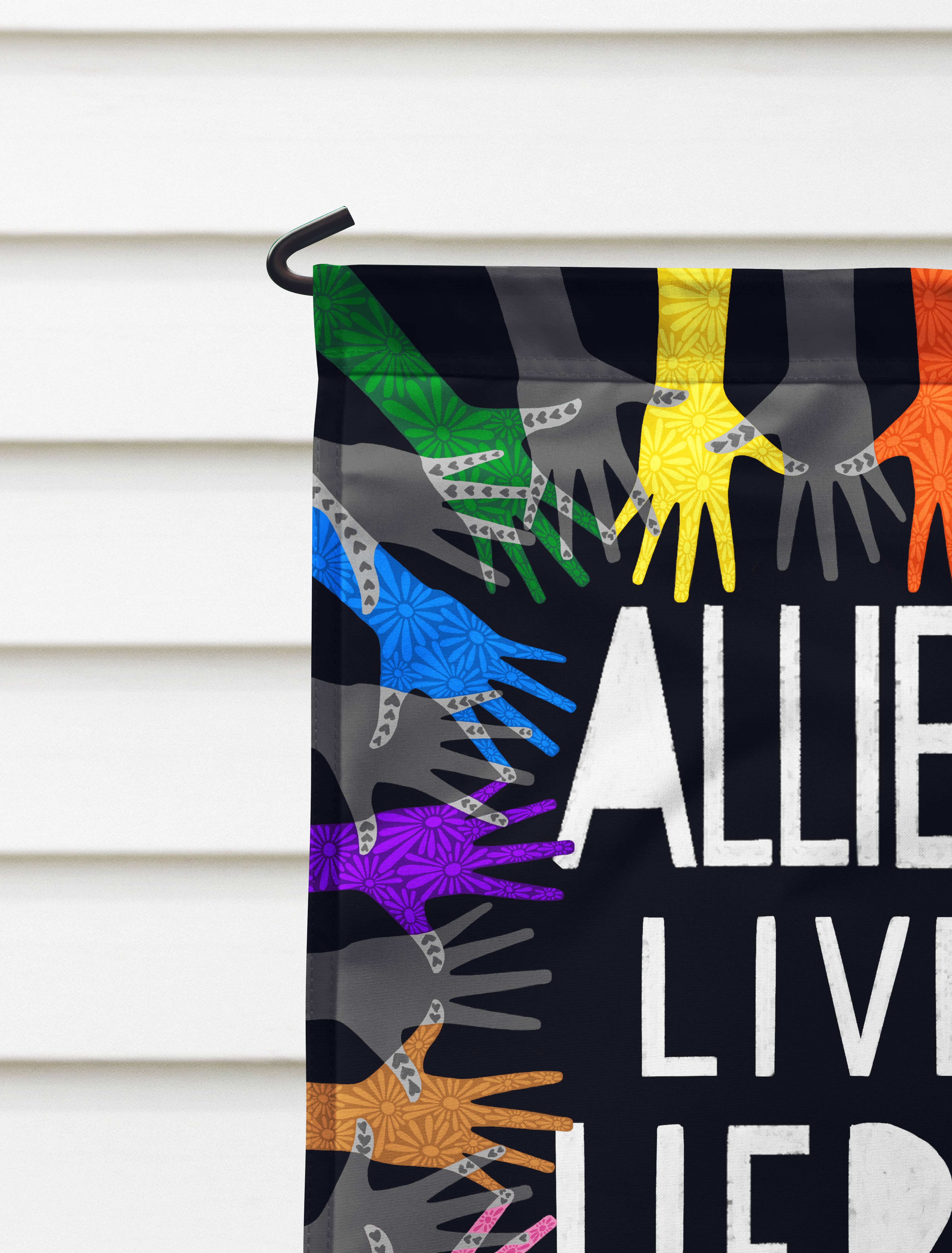 Declaration HOME - Wholesale Flag - Allies Live Here LGBTQ Garden and House Flag - Double Sided6