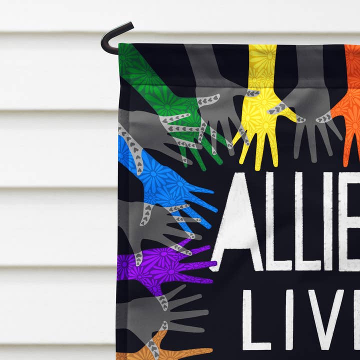 Declaration HOME - Wholesale Flag - Allies Live Here LGBTQ Garden and House Flag - Double Sided6