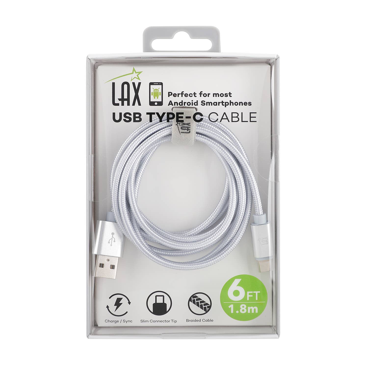 LAX Gadgets - Wholesale Oplaadkabel - Snel opladende USB type C-naar-USB-kabel - 1,8 m - Retailverpakking6