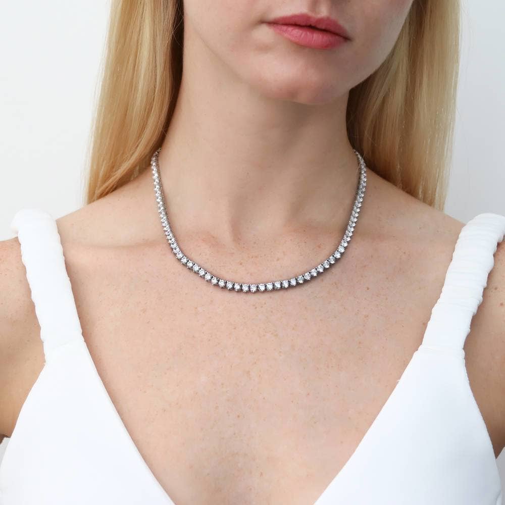 BERRICLE - Vente Collier maille et chaîne - Collier de tennis BERRICLE en argent sterling avec zircone cubique et zircone cubique6