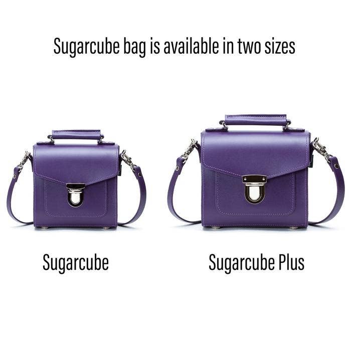 Bolsa Sugarcube de couro artesanal - roxo - Plus por atacado de Zatchels