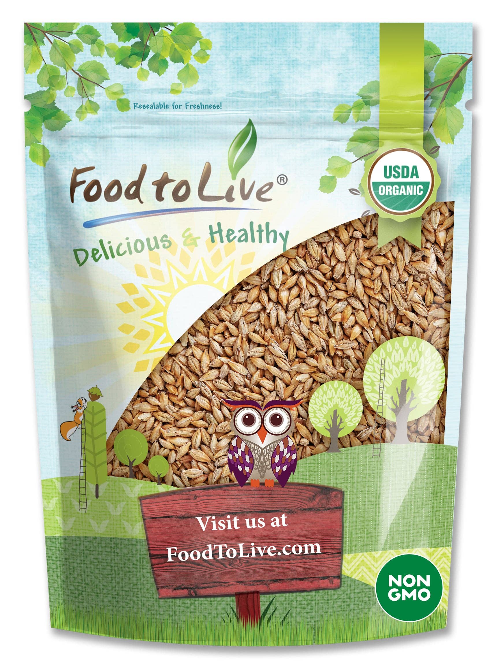 Food To Live – wholesale Fullkornsprodukter – Ekologisk Hel Oskalad Korn - Icke-GMO, 100% Naturlig, Rå