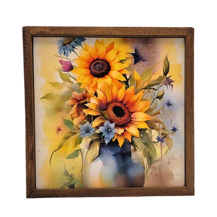 Sunflower Vase Vintage Wall Decor Garden Decor Home Accents for wholesale by Home Accents By Driftless