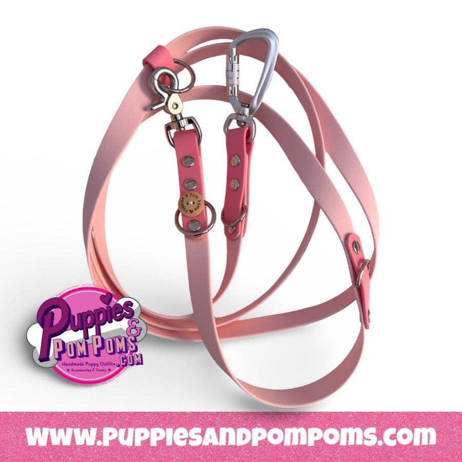 Puppies & Pom Poms - Wholesale Pet Leash - Dog - Hands Free Multi Dog Leash - Custom Colour - Vegan Leather / Waterproof Biothane - 2.5m4