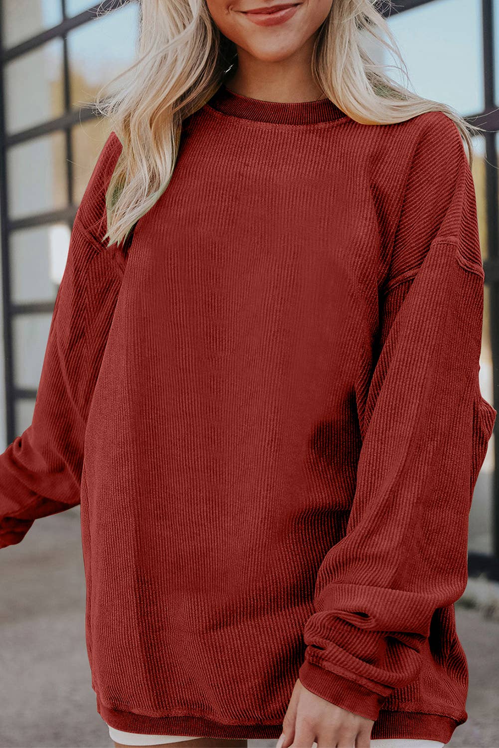 PartyEight - Wholesale Sweatshirt - Women's - Ribbed Corduroy Oversized Sweatshirt27
