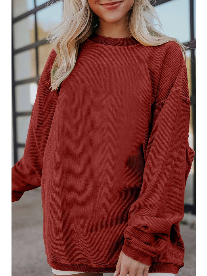 PartyEight - Wholesale Sweatshirt - Women's - Ribbed Corduroy Oversized Sweatshirt27