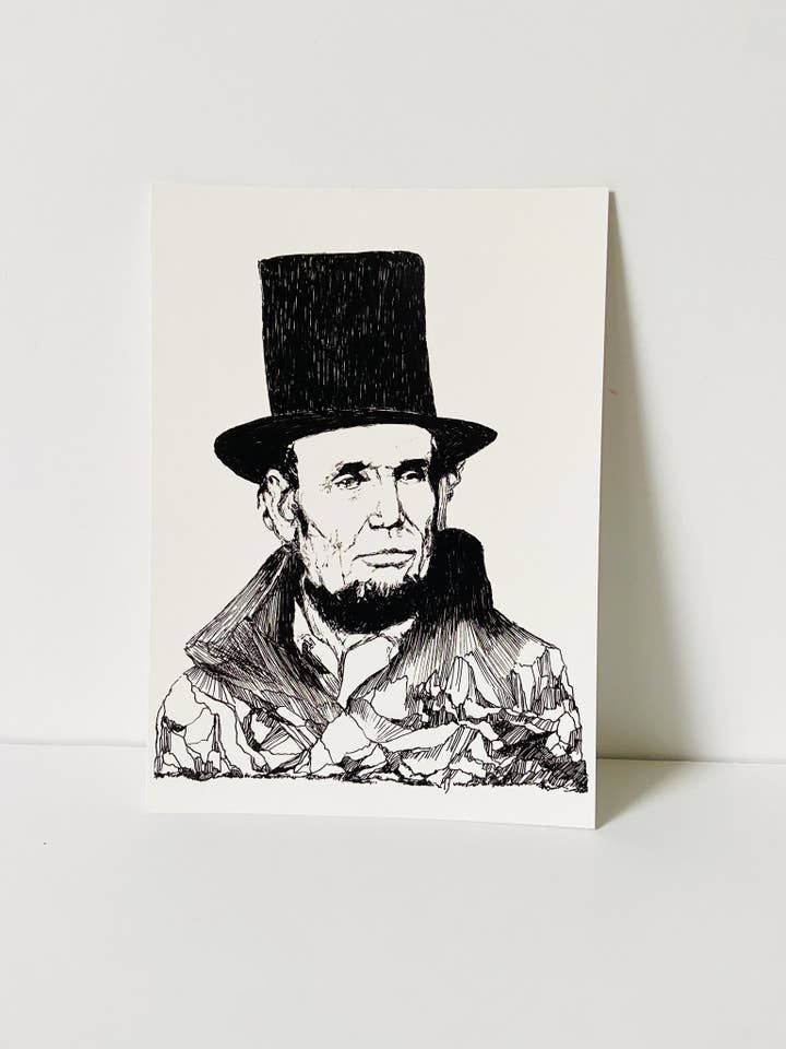 Portrait de montagne - Abraham Lincoln pour la vente par Maya Joy in the World