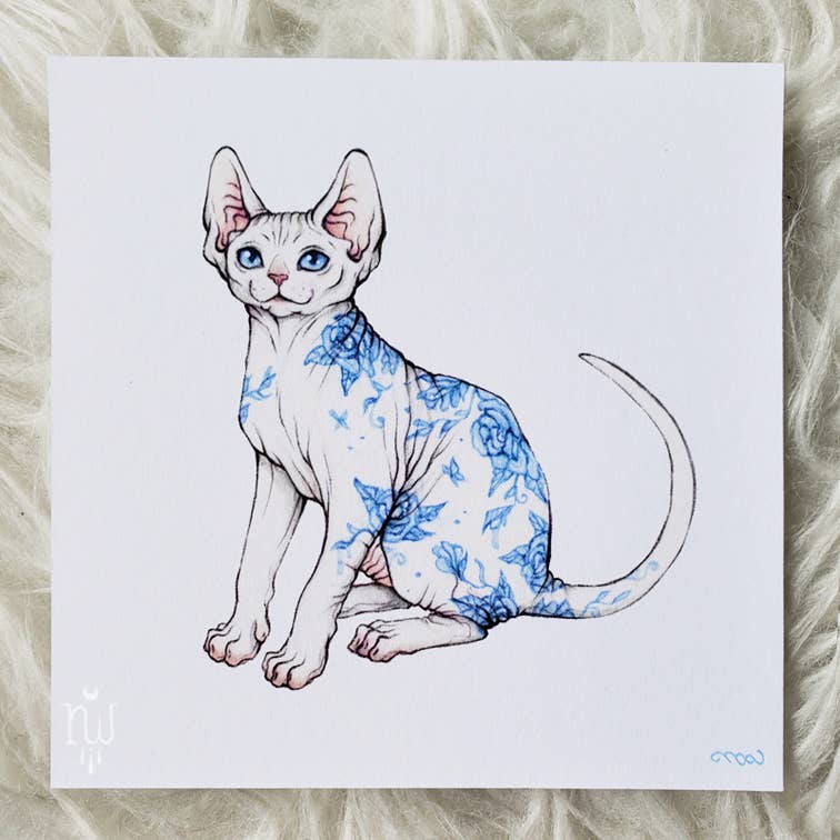 Nana Williams - Wholesale Art Print - Porcelain Sphynx Kitten Print Set2