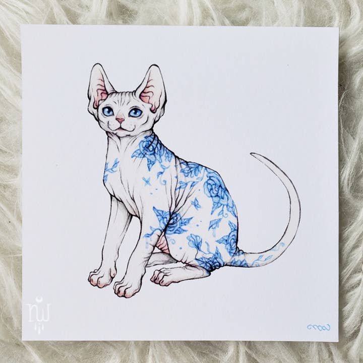 Nana Williams - Wholesale Art Print - Porcelain Sphynx Kitten Print Set2