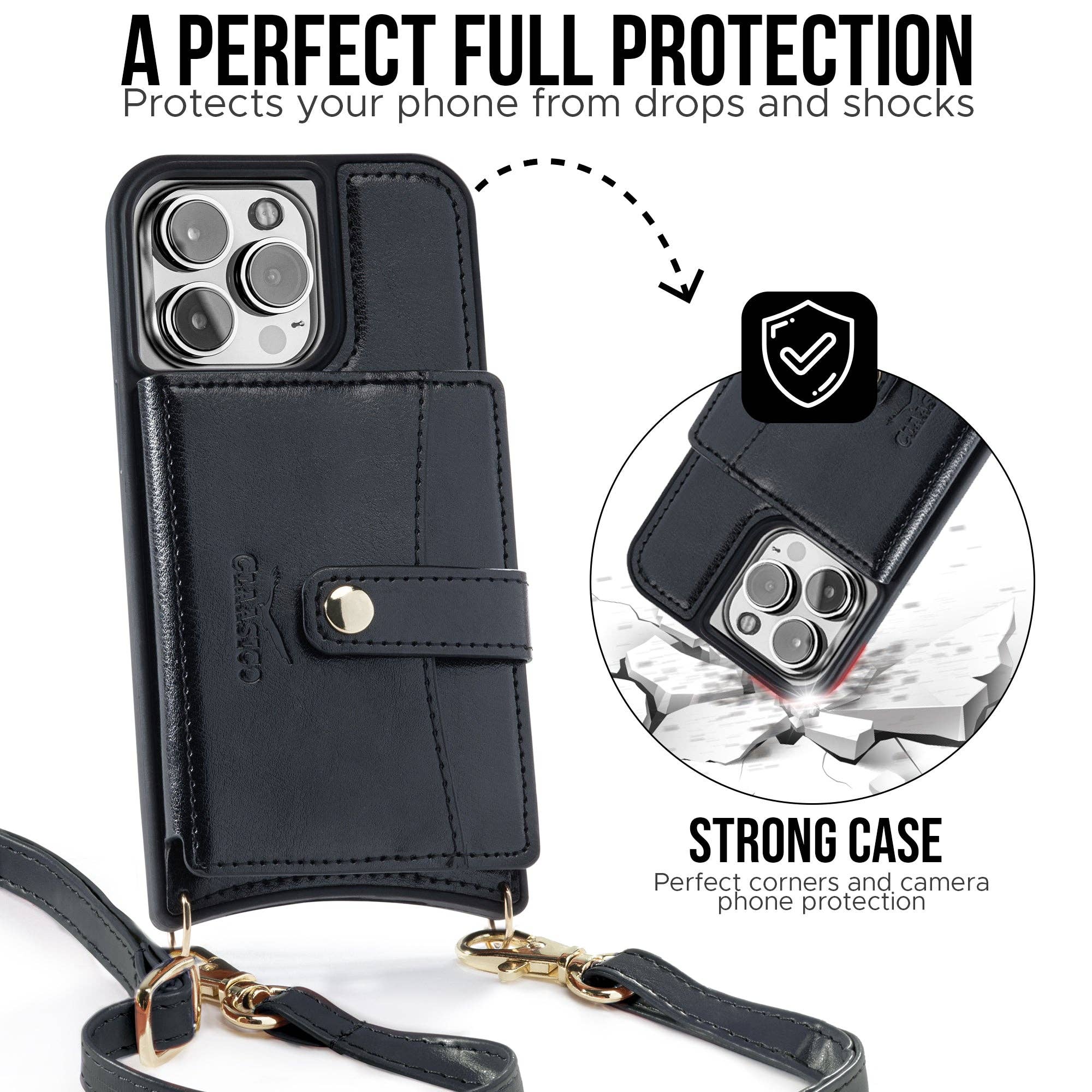 Claasico - Wholesale Phone Wallet - Women's - iPhone 13 - Crossbody Cell Phone Faux Leather Wallet w/Credi2