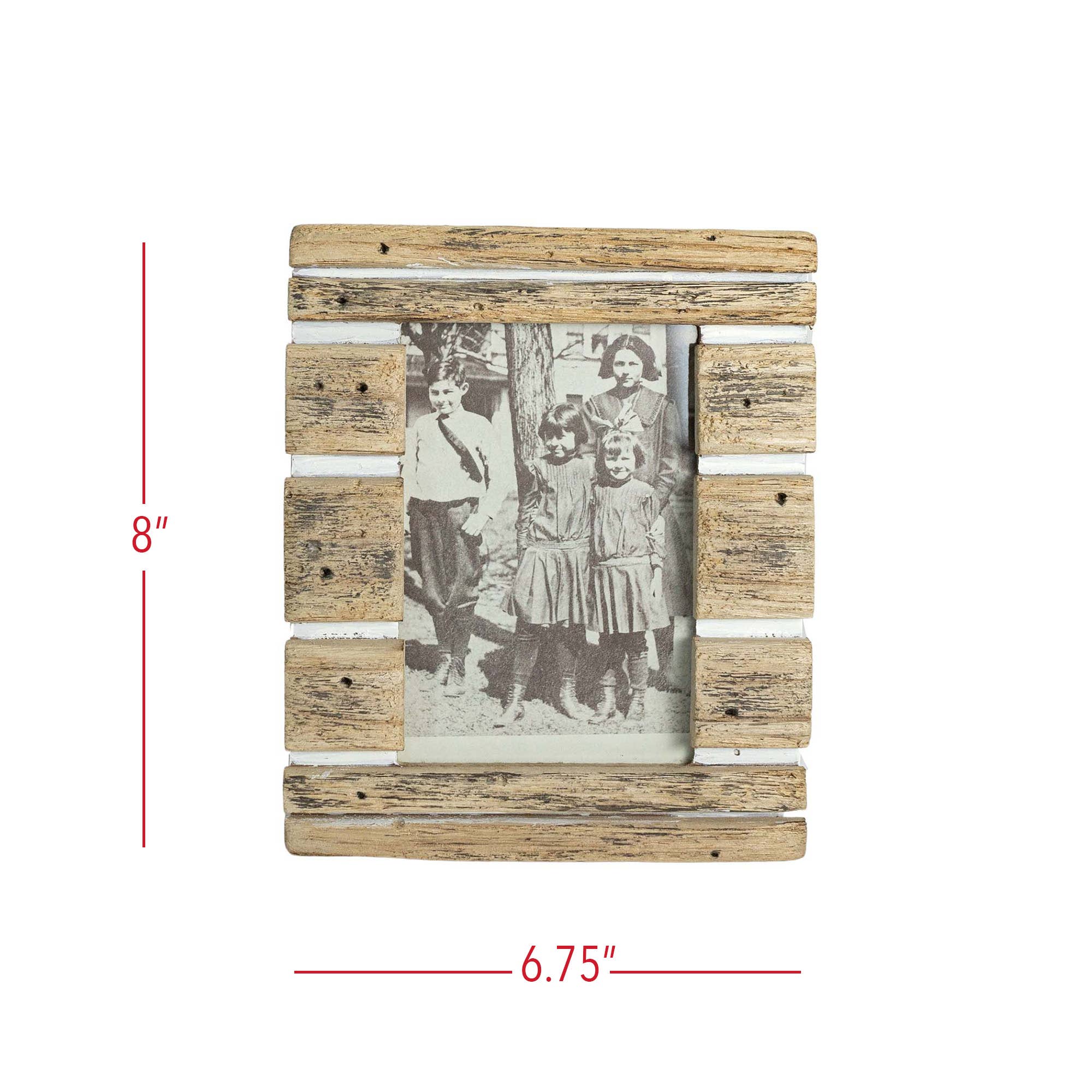 Foreside Home & Garden - Wholesale Picture Frame - Turner 4x6 Photo Striped Driftwood Picture Frame Wood5