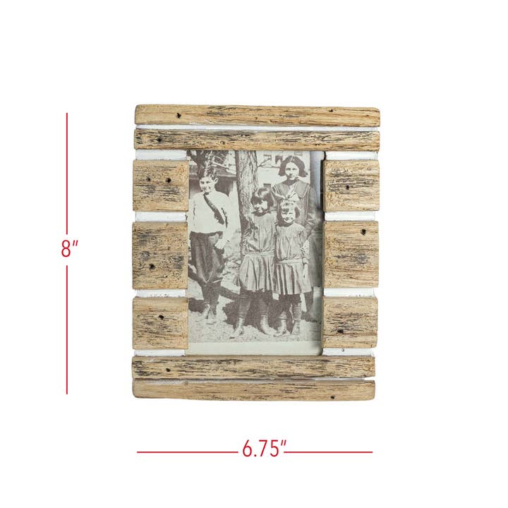Foreside Home & Garden - Wholesale Picture Frame - Turner 4x6 Photo Striped Driftwood Picture Frame Wood5