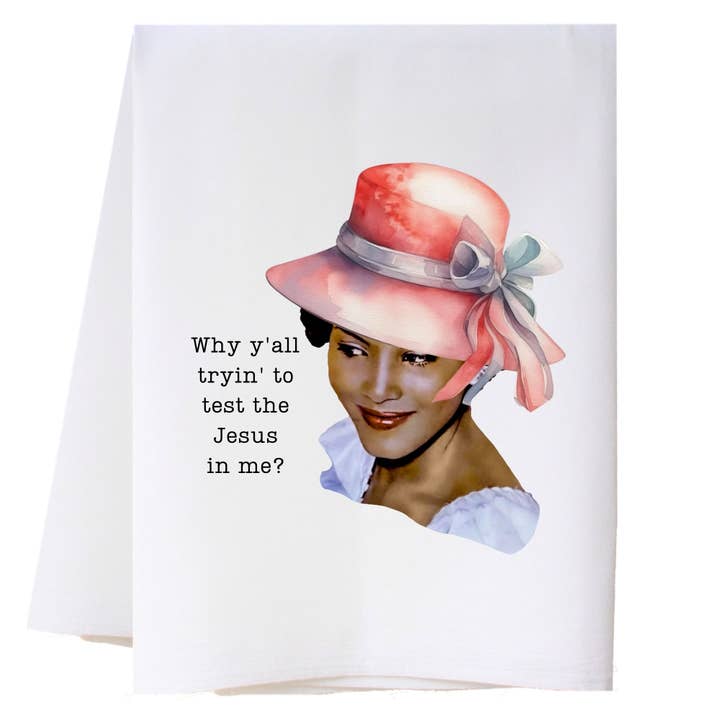 Test The Jesus - African American Kitchen Towel for wholesale by Cora & Pate