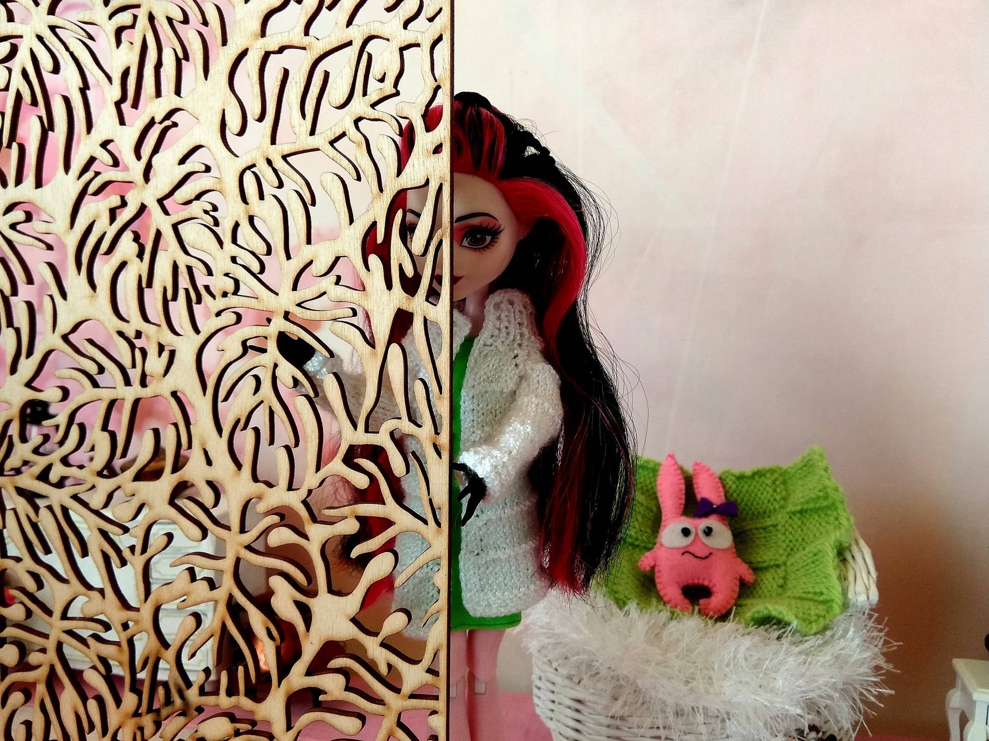 Lenasminiland - Wholesale Doll Accessory Kit - Kids - Miniature dressing screen, Monstera room divider furniture10