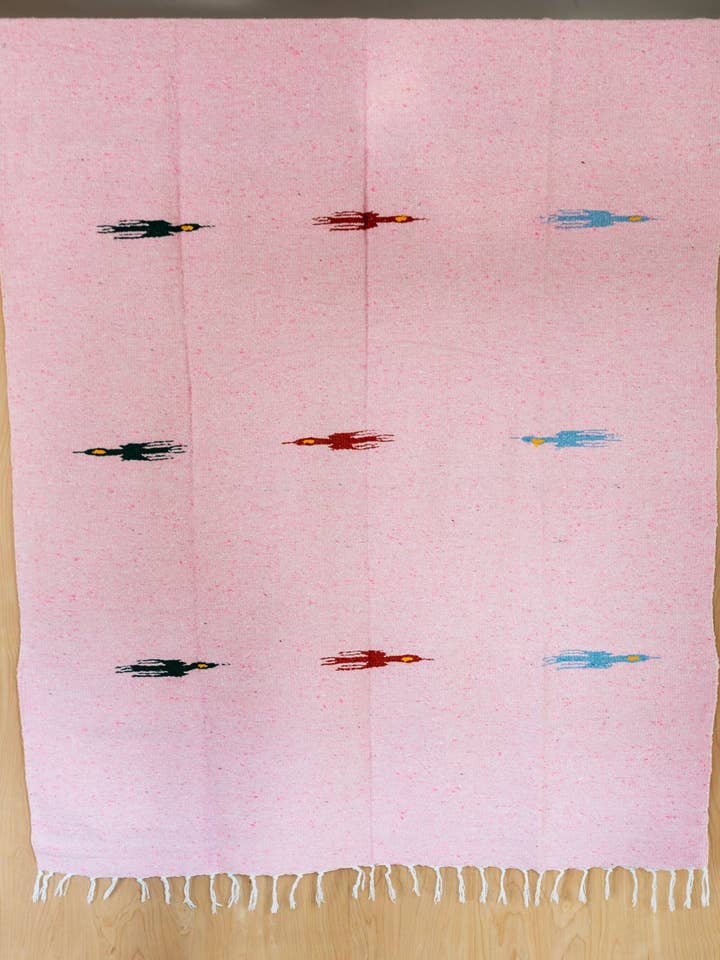 Pajaro Design Mexican Blankets - Pink for wholesale by SIDREY